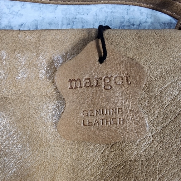 Tan Genuine Leather Crossbody Shoulder Bag with Turn Lock - Picture 9 of 9